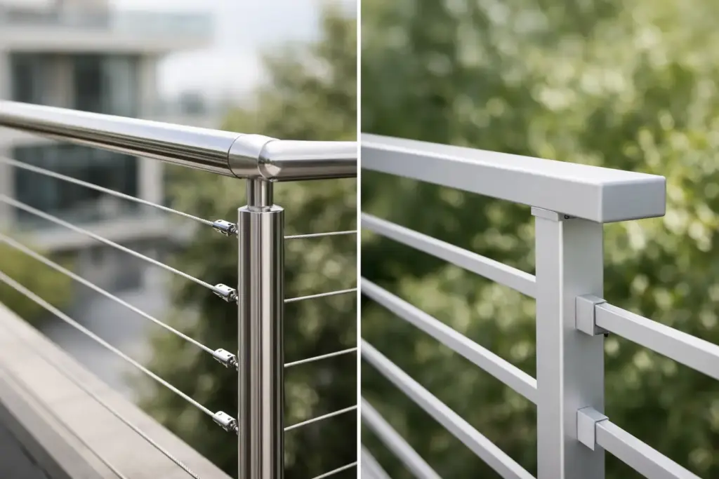 Stainless vs Aluminum Railings im Vergleich