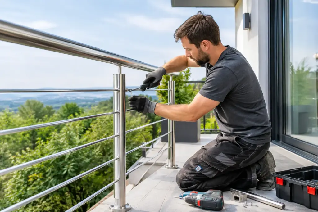 Balkongeländer aus Edelstahl selber bauen